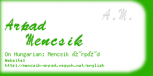 arpad mencsik business card